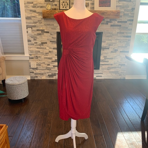 Red sparkly CONNECTED dress size 10 - Picture 1 of 5